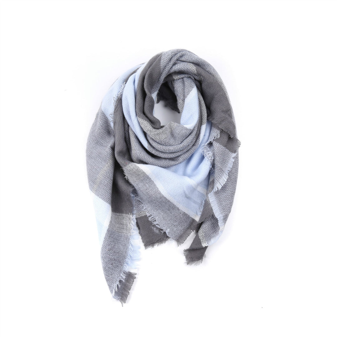 Women's Fringed Checked Scarf
