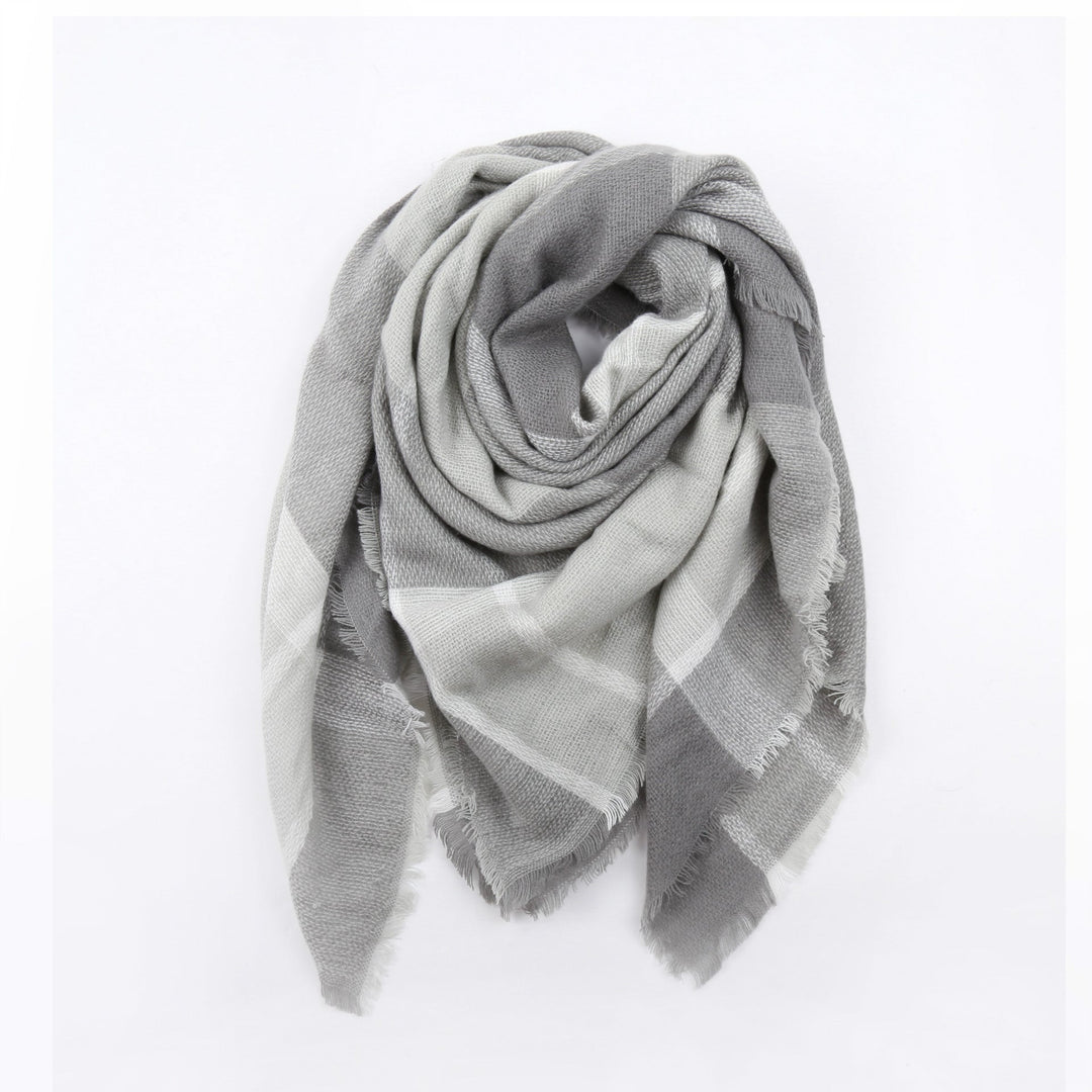 Women's Fringed Checked Scarf