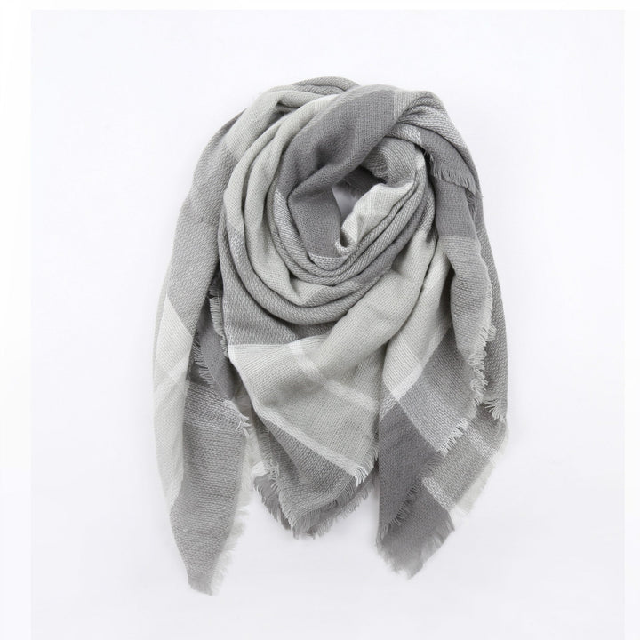 Women's Fringed Checked Scarf