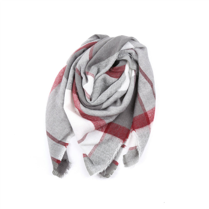 Women's Fringed Checked Scarf
