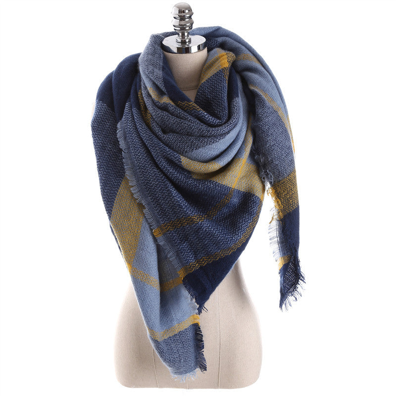 Women's Fringed Checked Scarf