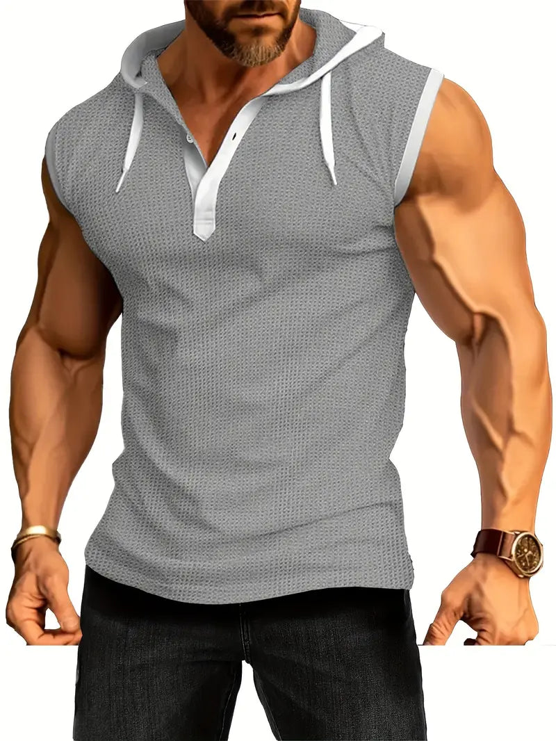 James | Men's Sleeveless Hooded Muscle Shirt