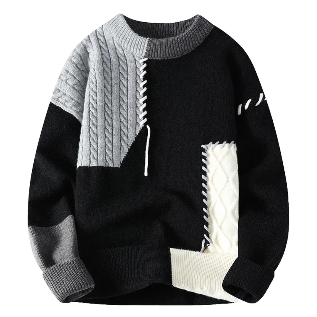 Men's Cozy Patchwork Knit Sweater