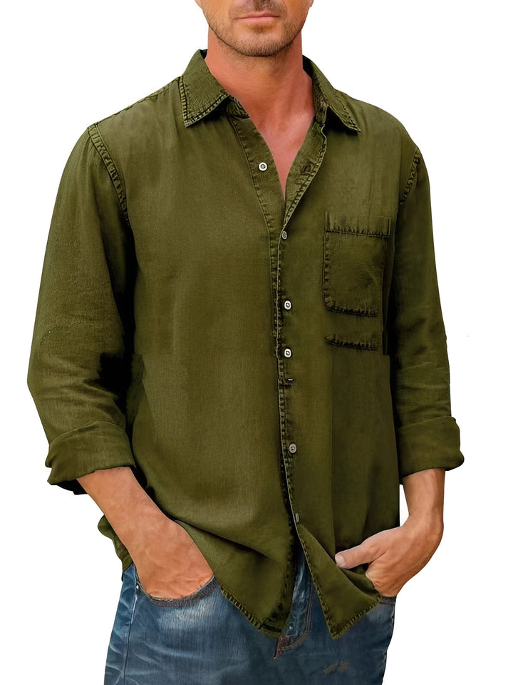 Alfie | Men's Long-Sleeve Casual Washed Shirt