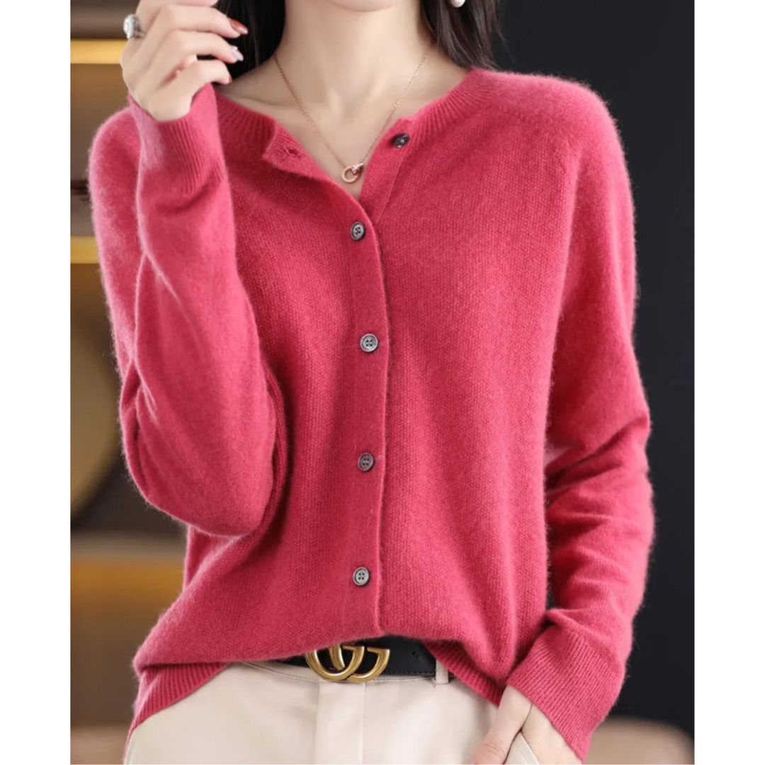 Women's Classic Round Neck Cardigan | Timeless Fashion Essential