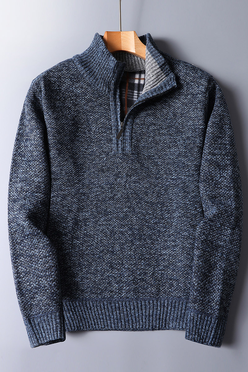 Men's Cozy Knit Sweater with Zipper Closure