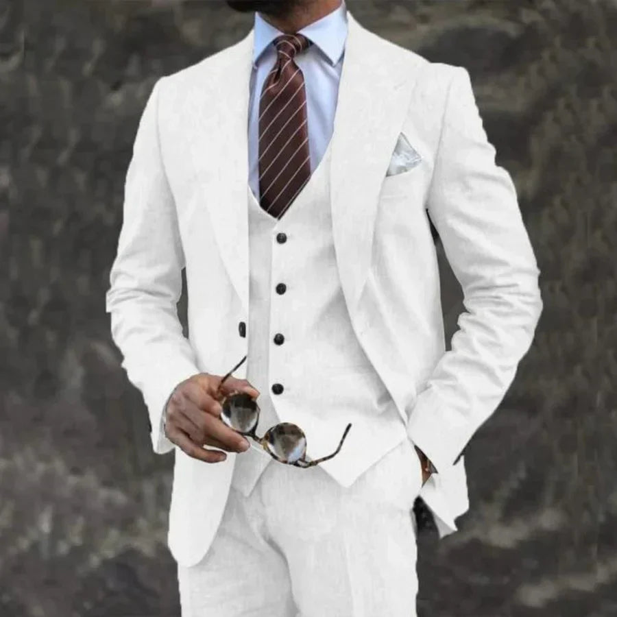 James | Men's Lightweight Three-Piece Suit with Notched Collar