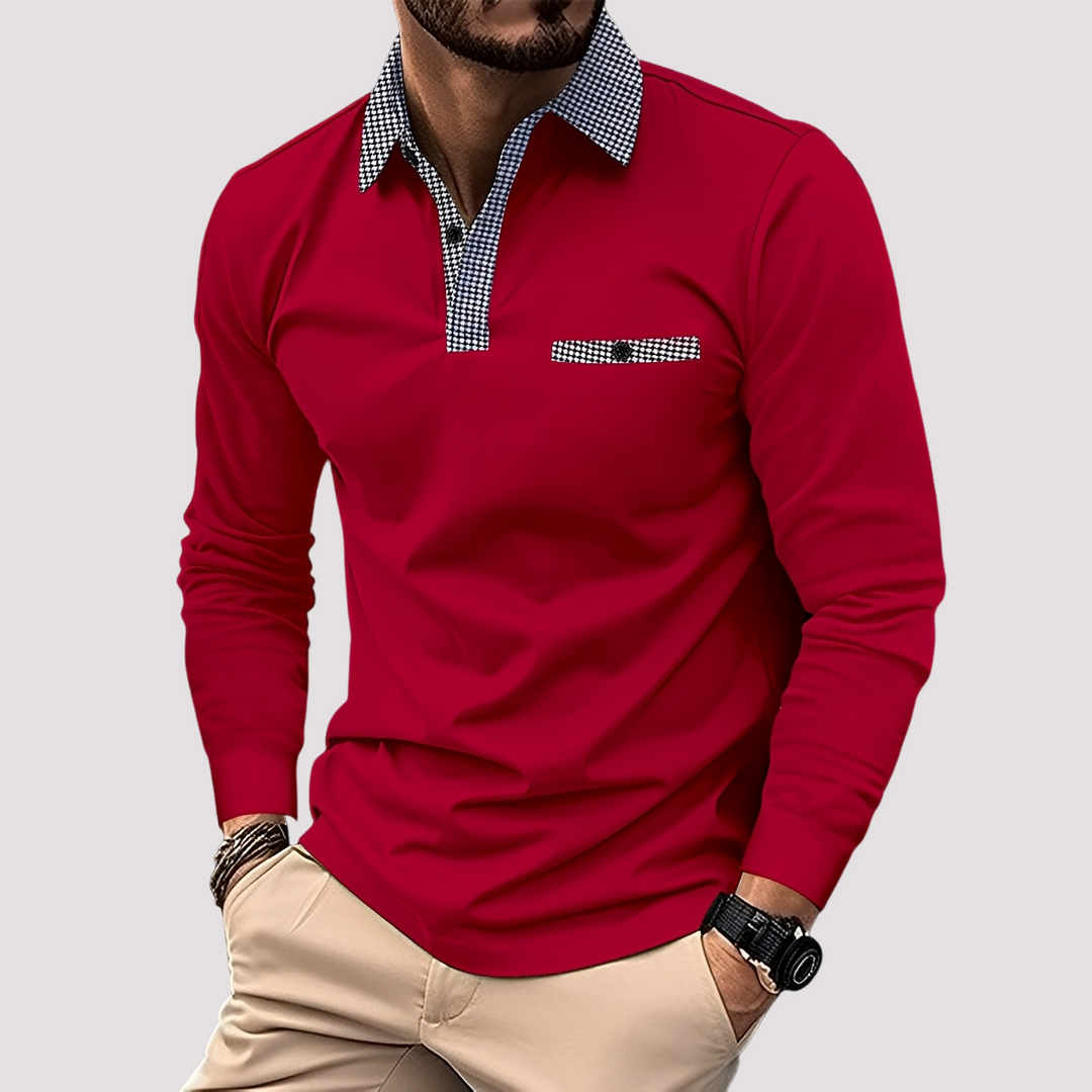 Aidan | Men's Stylish Long-Sleeve Polo Shirt