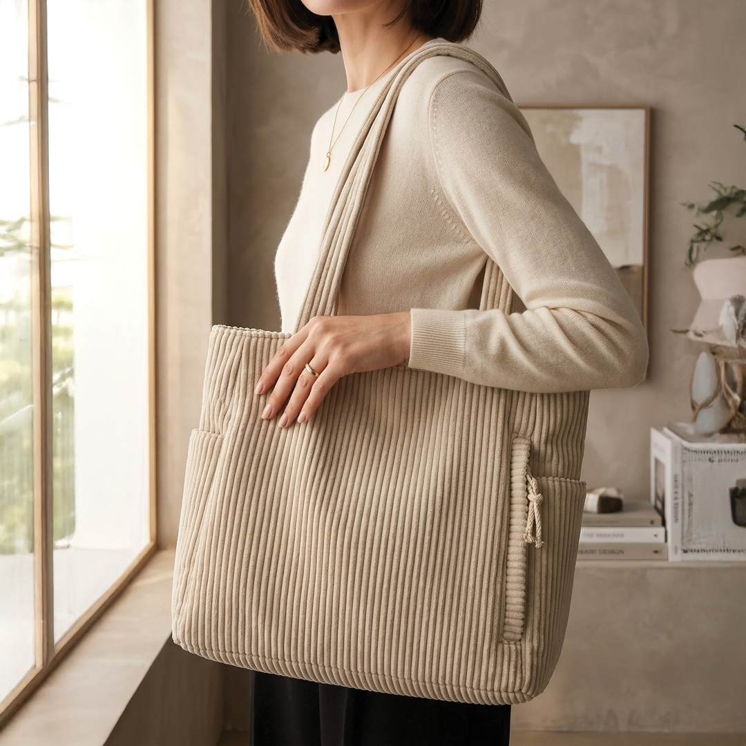 Aubrey | Women's Corduroy Tote Bag