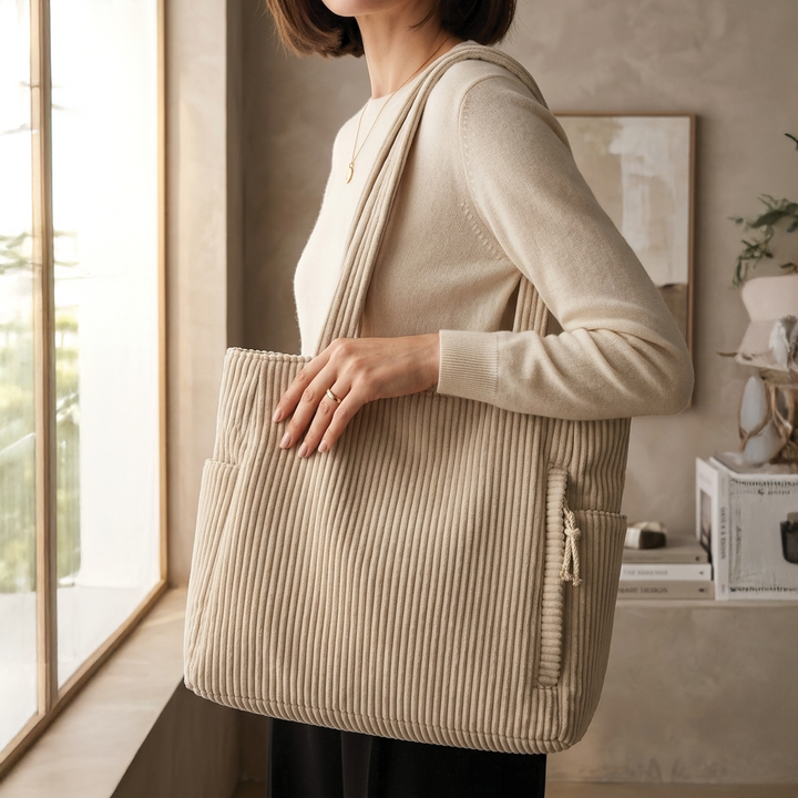 Aubrey | Women's Corduroy Tote Bag
