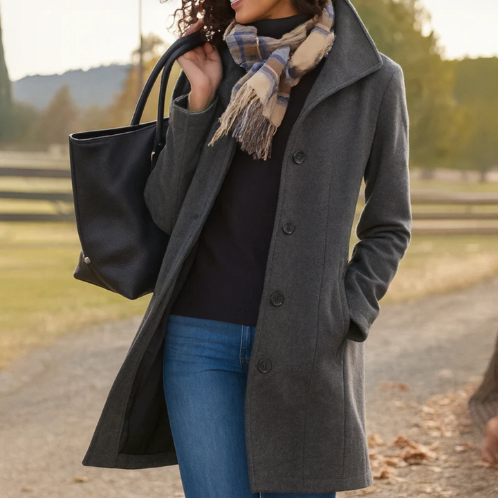 Women's Classic Mid-Length Button Coat