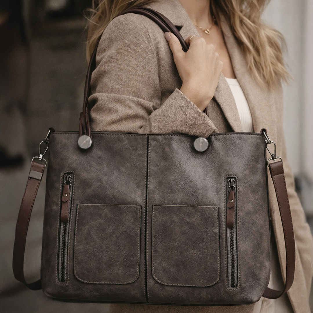 Delilah | Women's Vegan Leather Structured Tote Bag