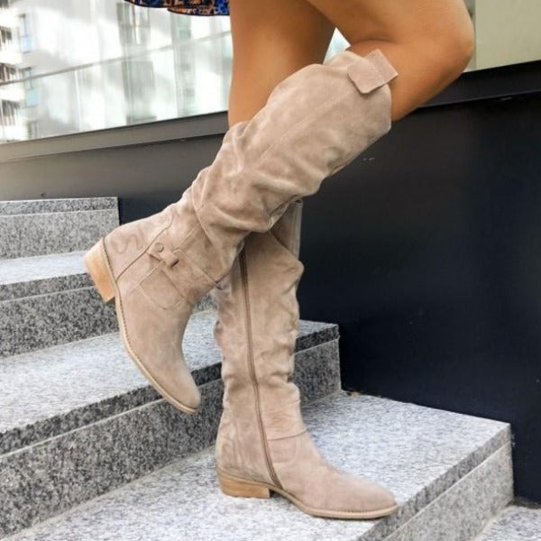 Women's Elegant Low Heel Knee-High Boots