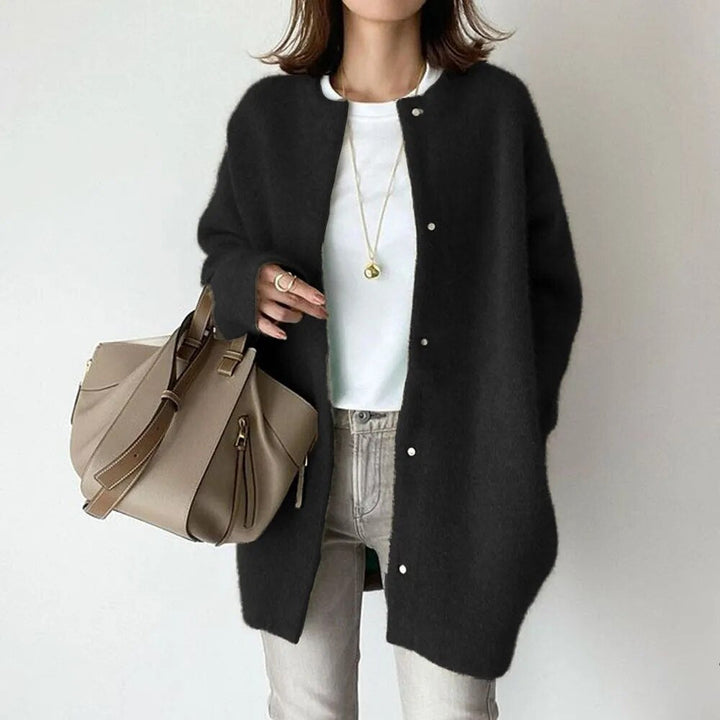 Women's Cozy Knitted Cardigan with Button Closure