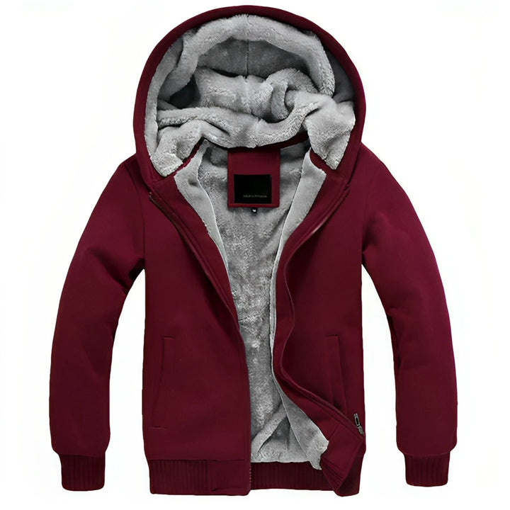 Men's Zip Up Hooded Sweatshirt and Fluffy Vest Combo