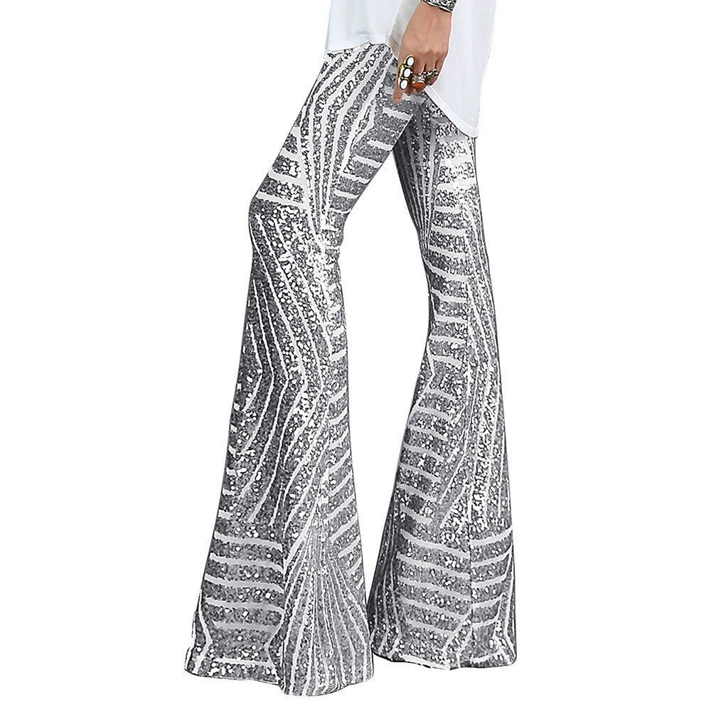 Women's Flared Sequin Pants for a Glamorous Look