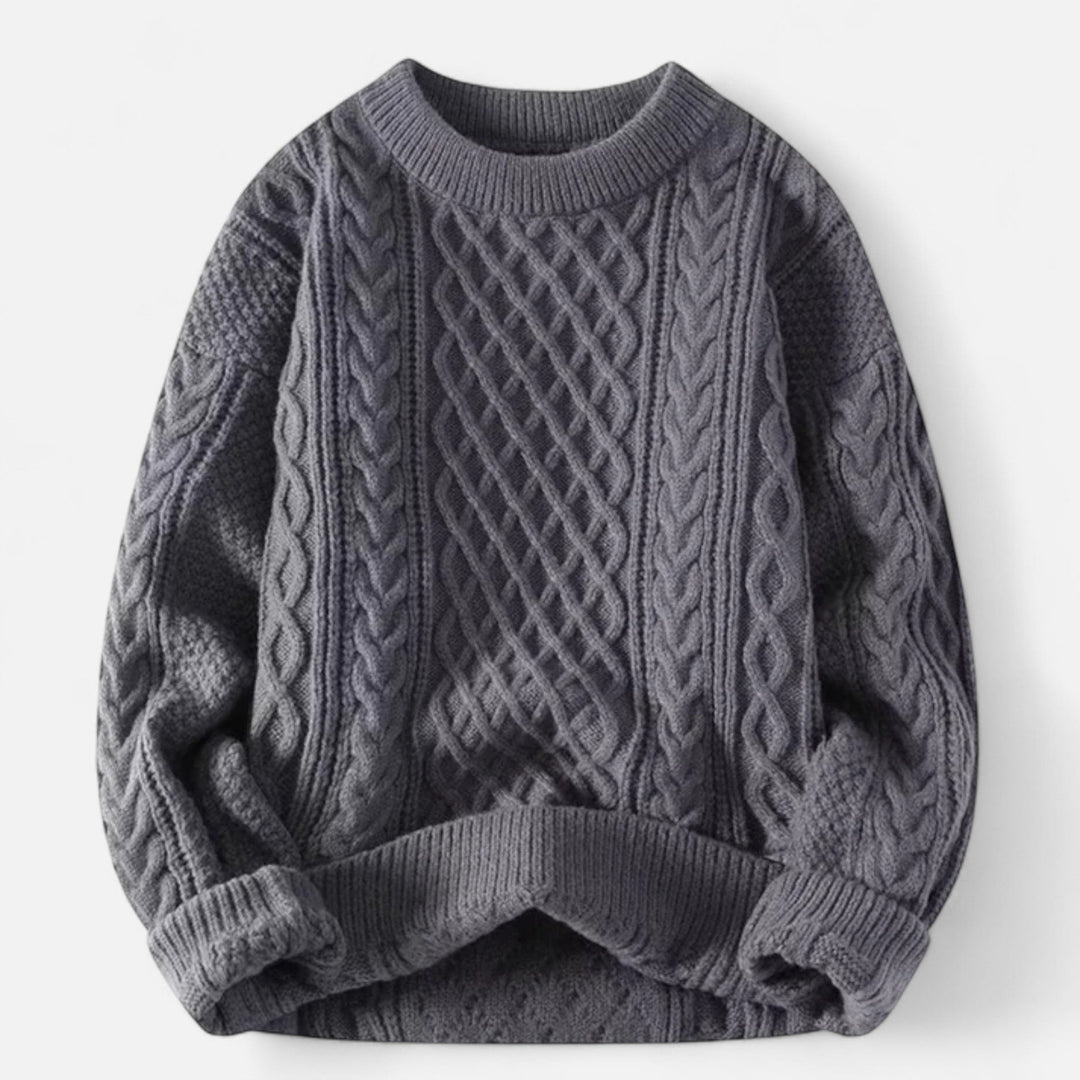 Women's Cable Knit Sweater | Round Neck Design