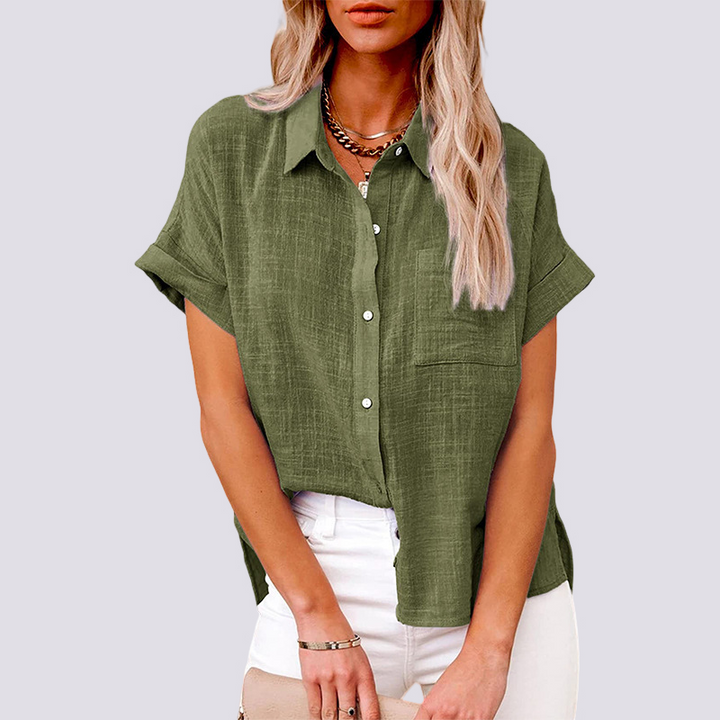 Nicole | Women's Short Sleeve Blouse with Pockets