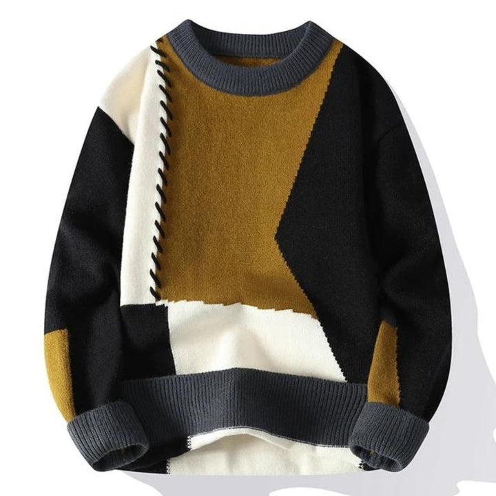 Men's Cozy Patchwork Knit Sweater