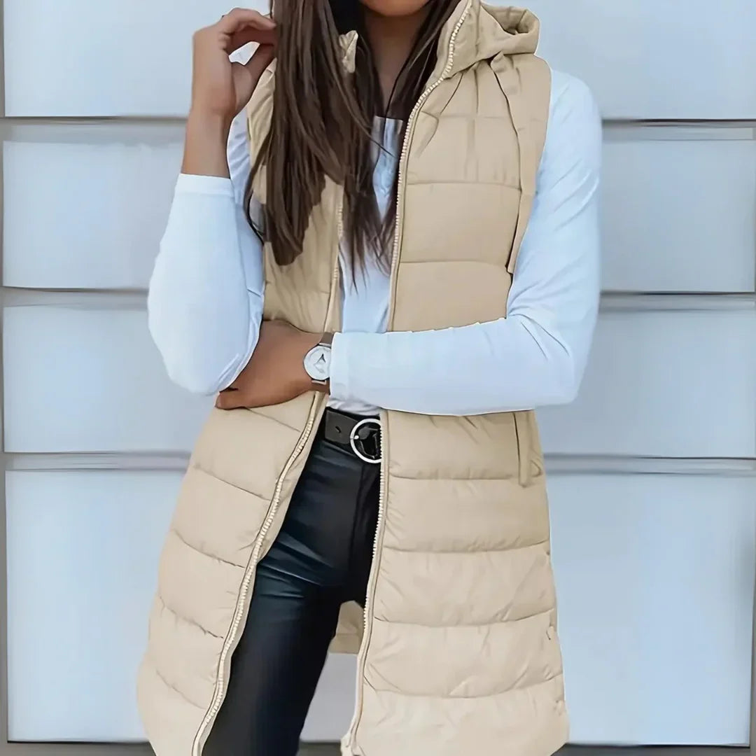 Women's Long Hooded Puffer Vest