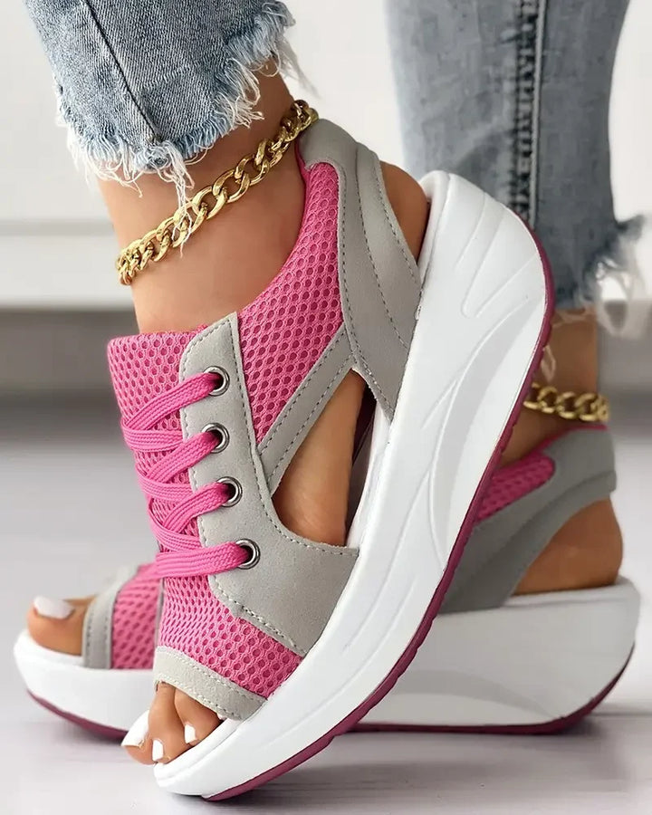 Celeste | Women's Muffin Sandals with Stylish Contrasting Inserts
