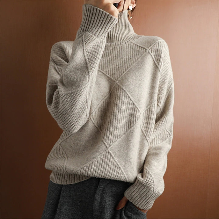 Women’s Stylish Roll Knitted Jumper for a Chic Look