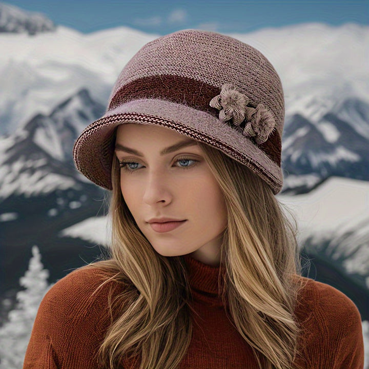 Women's Knitted Winter Set with Hat, Scarf, and Gloves