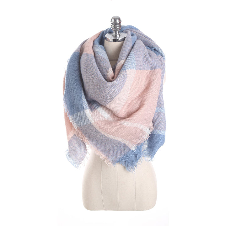 Women's Fringed Checked Scarf