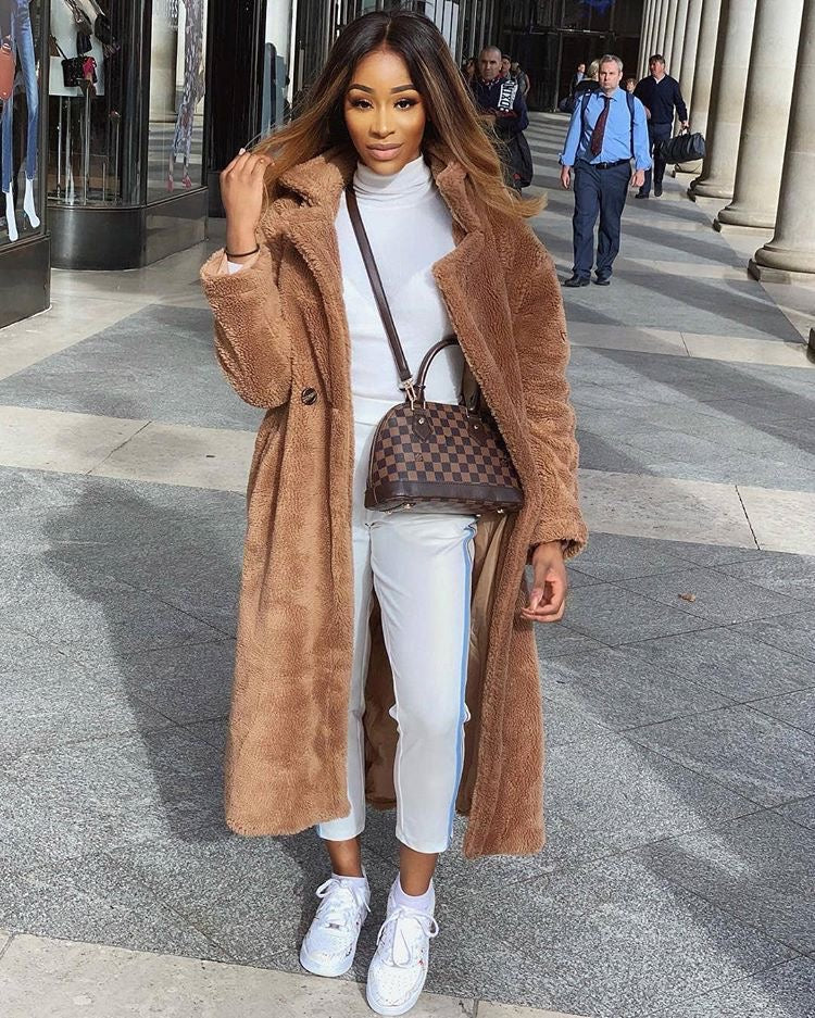 Women's Long Teddy Coat