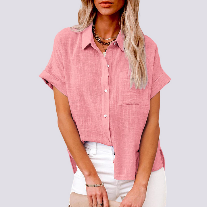 Nicole | Women's Short Sleeve Blouse with Pockets