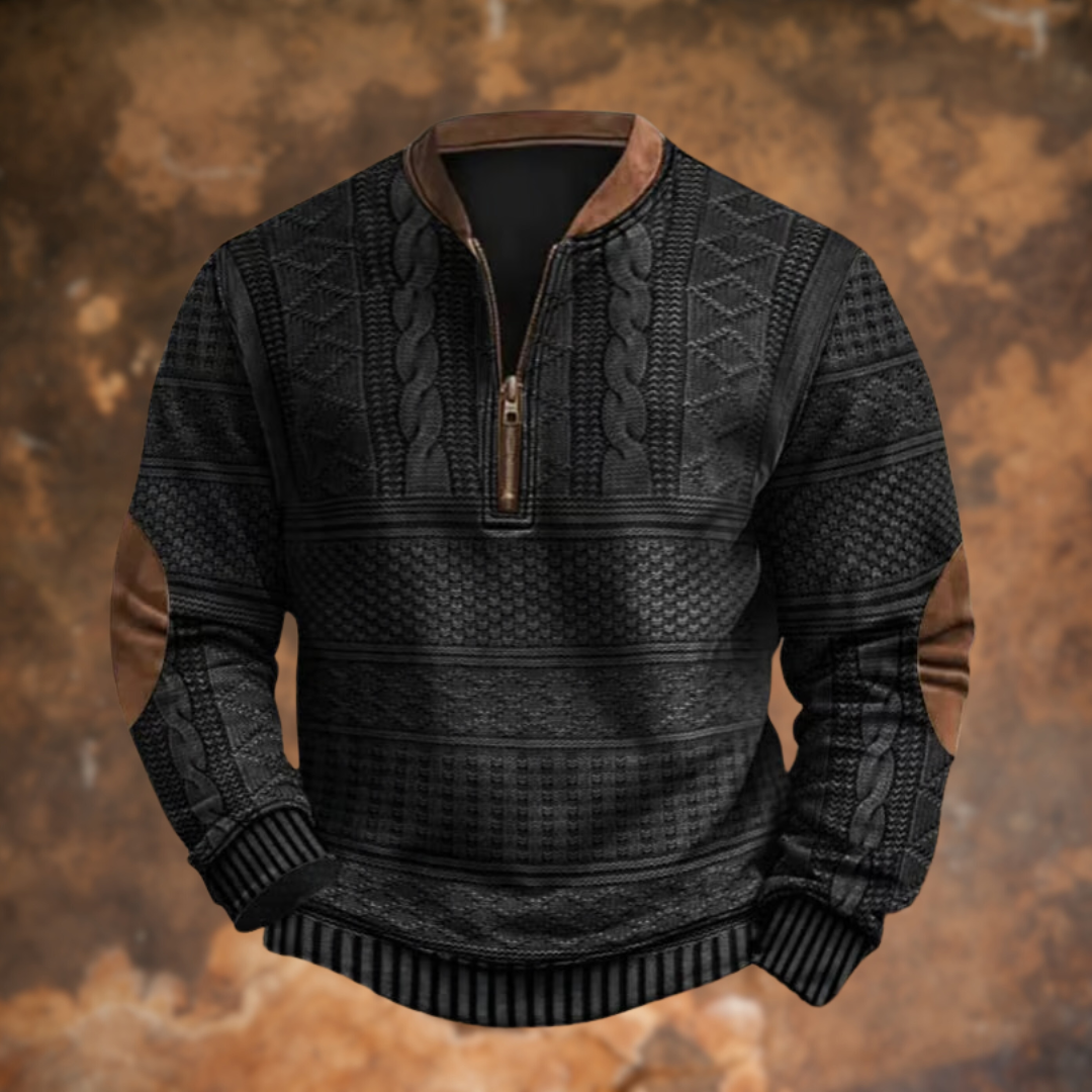 Men's Textured Half-Zip Pullover