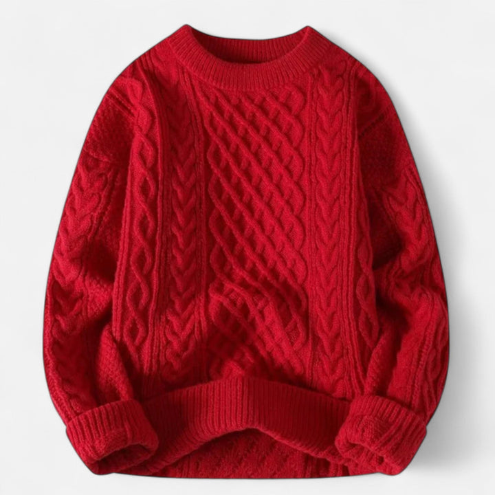 Women's Cable Knit Sweater | Round Neck Design