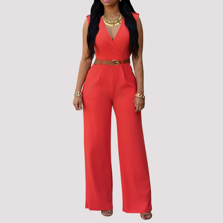 Women's Elegant Jumpsuit with Belt