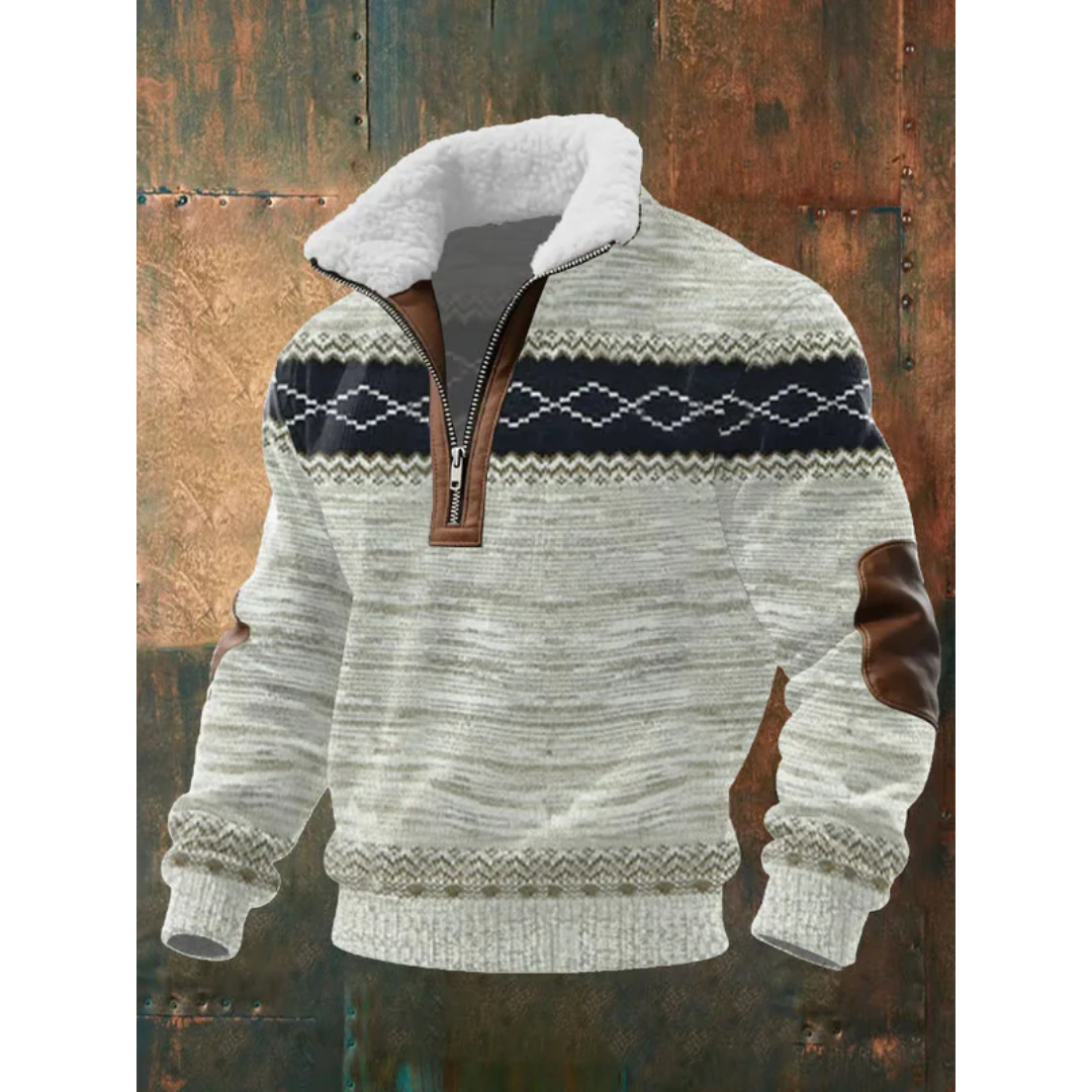Men's Fleece Pullover with High Collar