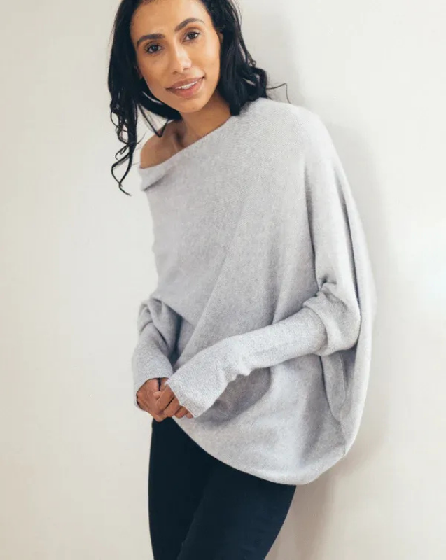 Women's Off-Shoulder Knit Top with Swing Collar | Elegant Style