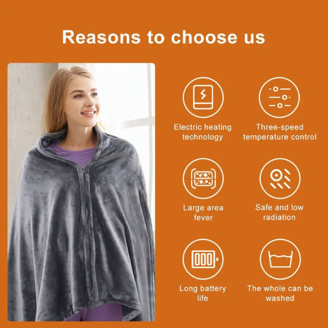 Women's USB Heated Blanket with Adjustable Temperature Control