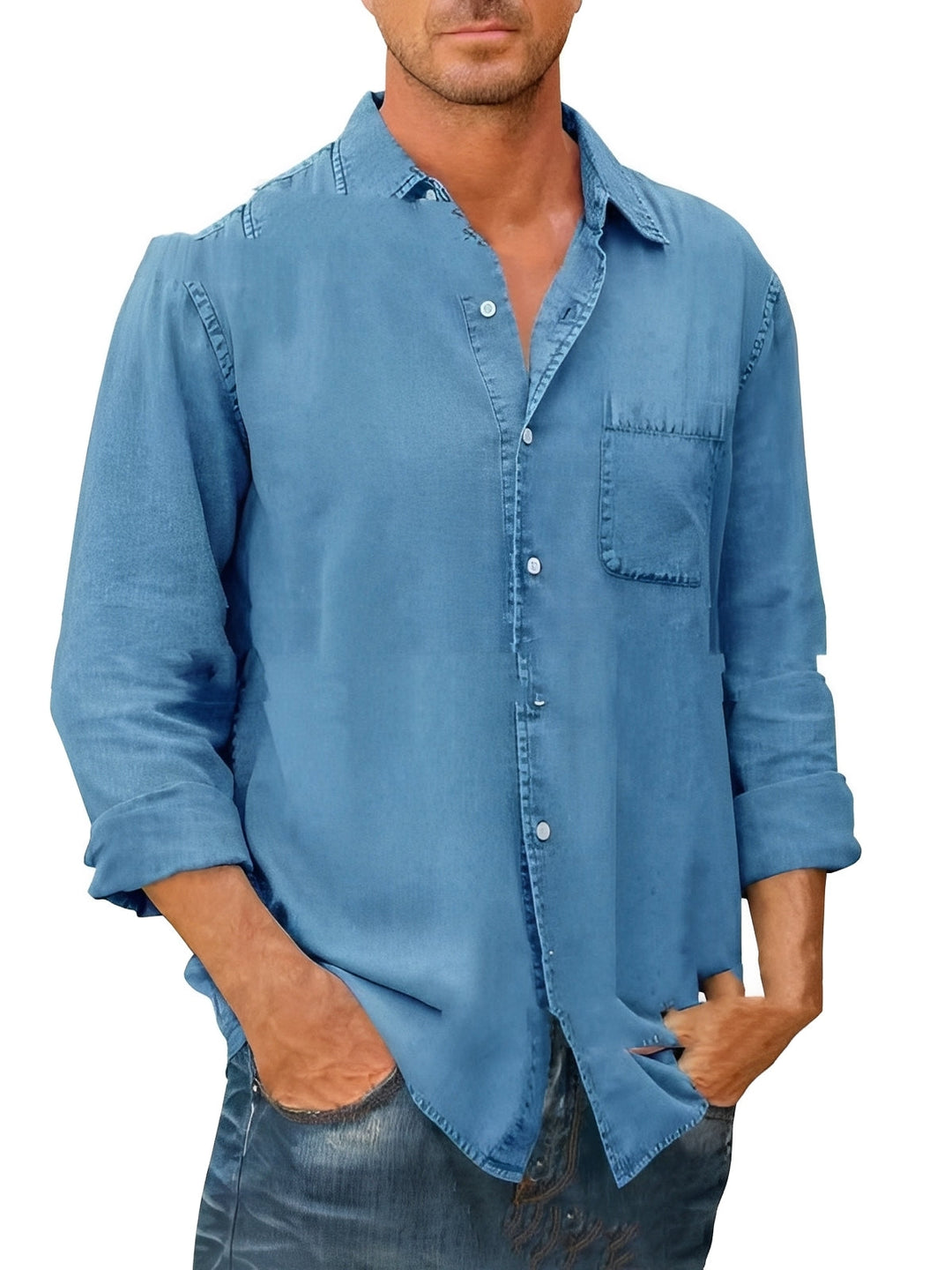 Alfie | Men's Long-Sleeve Casual Washed Shirt