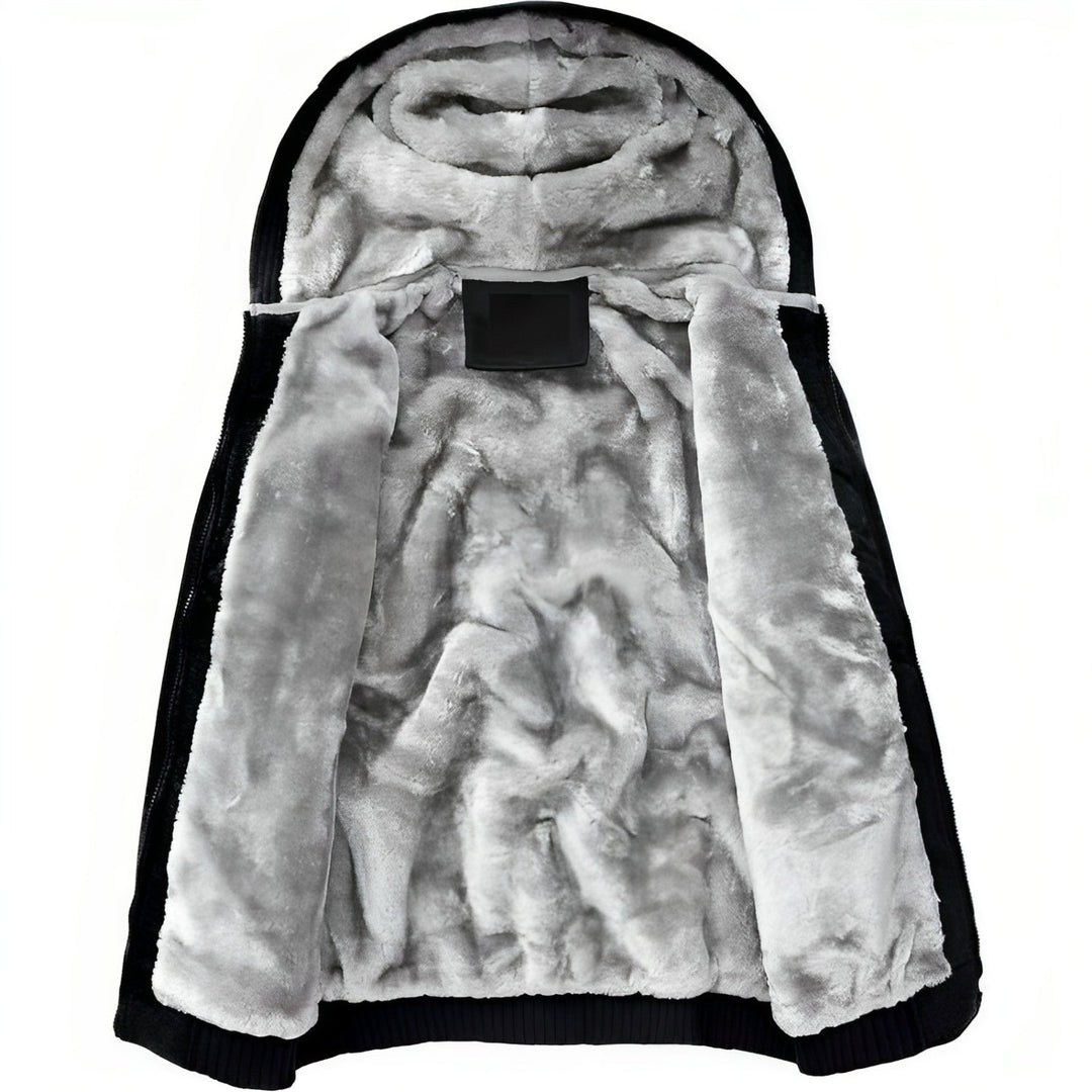 Men's Zip Up Hooded Sweatshirt and Fluffy Vest Combo