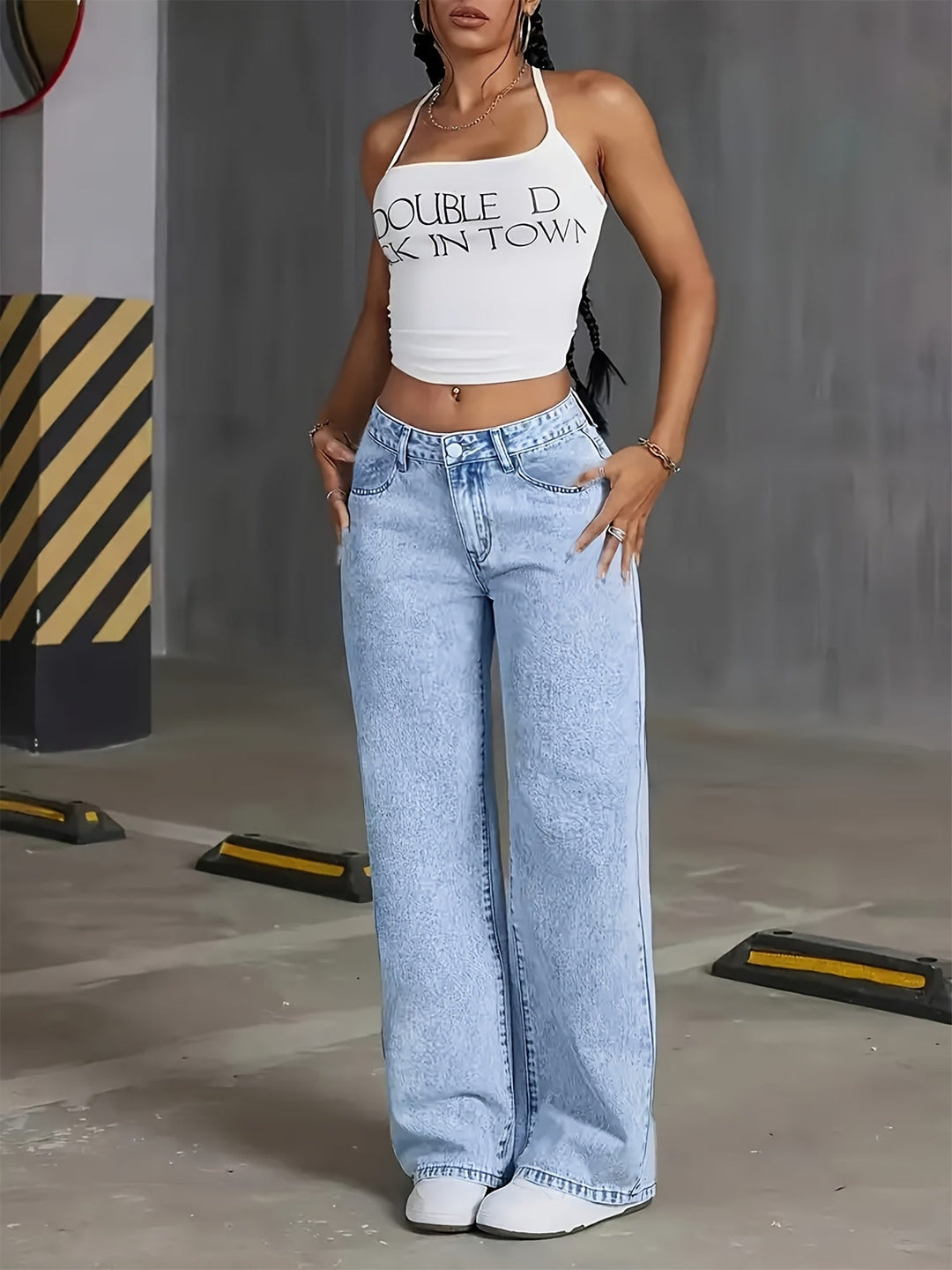 Women's Stylish Wide Leg Trousers in Red