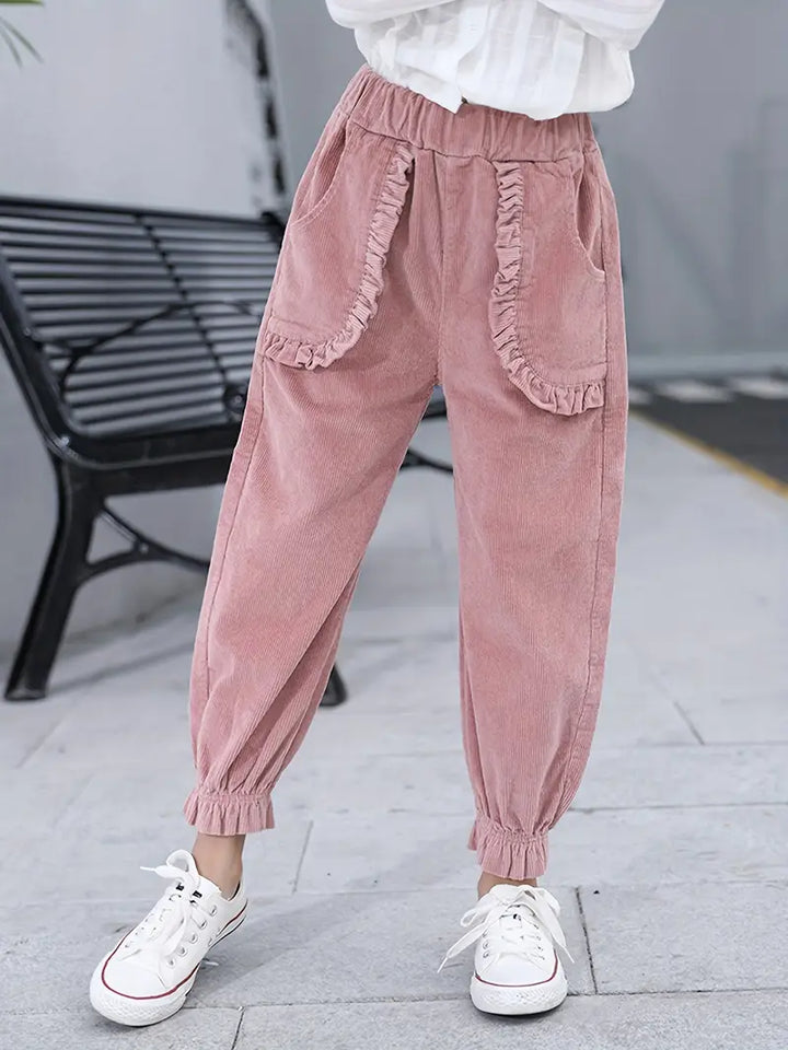 Women's Cropped Corduroy Trousers for Winter