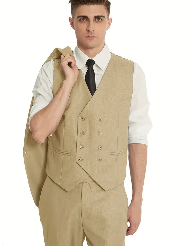 James | Men's Three-Piece Business Blazer, Vest, and Trouser Set