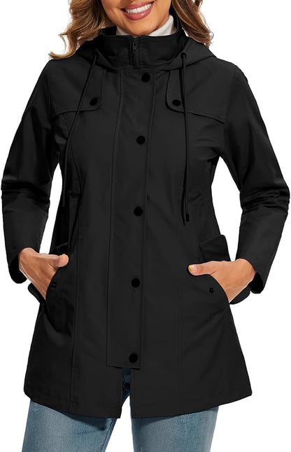 Parka con capucha para mujer y cinturón ajustable, ideal para el otoño