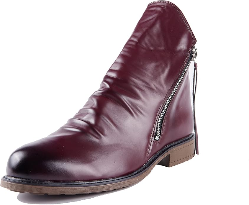 Men's Stylish Ankle Boots | Side Zip Design with Low Heel
