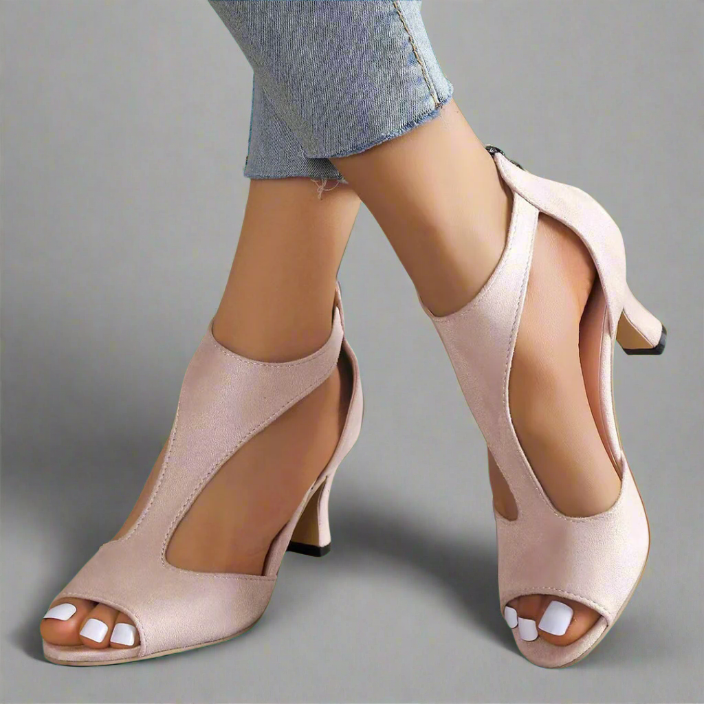 Annelie | Women's Premium Stiletto Sandals with Zipper Closure