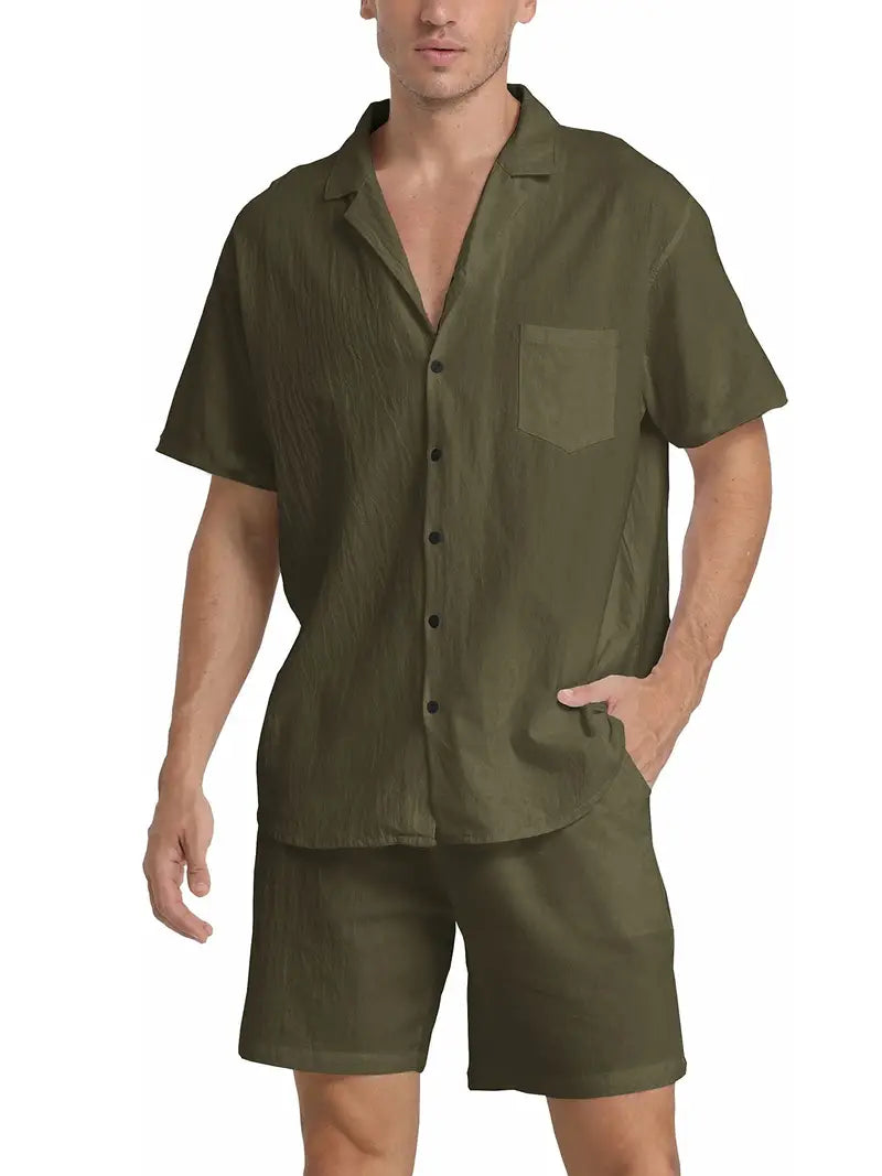 John | Men's Breathable Linen Shirt and Pants Set