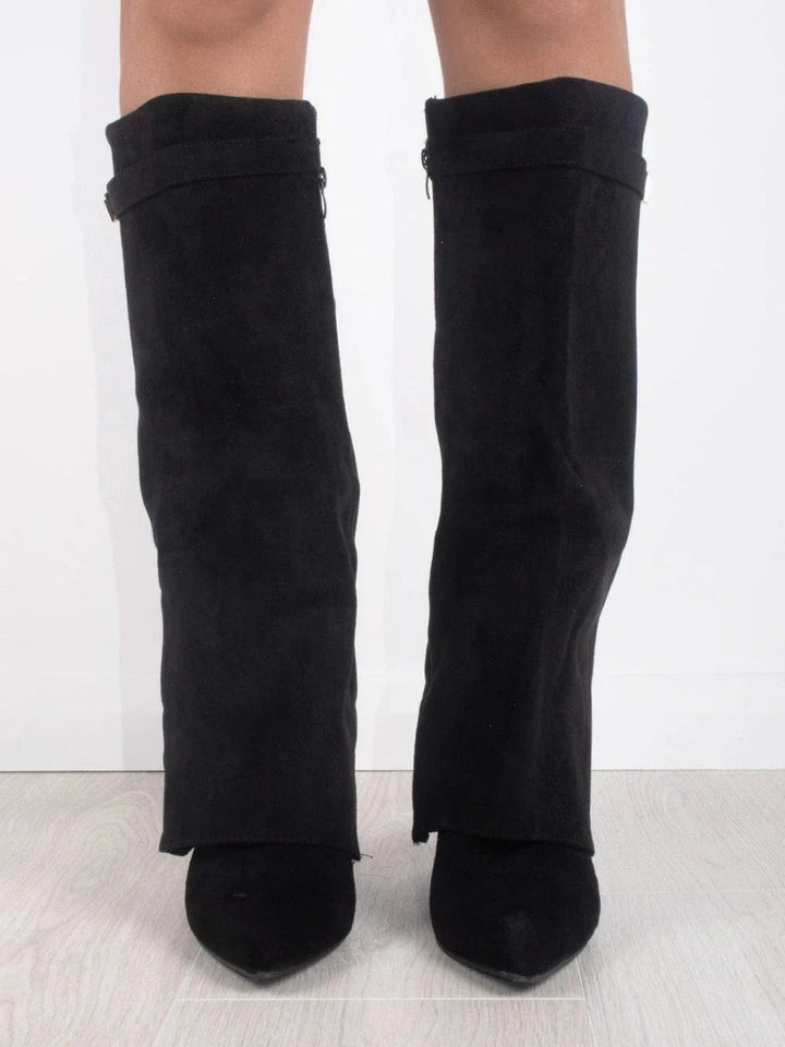 Milly | Women's Stylish Leather Thigh-High Boots with Buckle