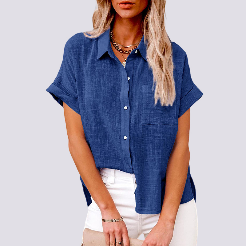 Nicole | Women's Short Sleeve Blouse with Pockets