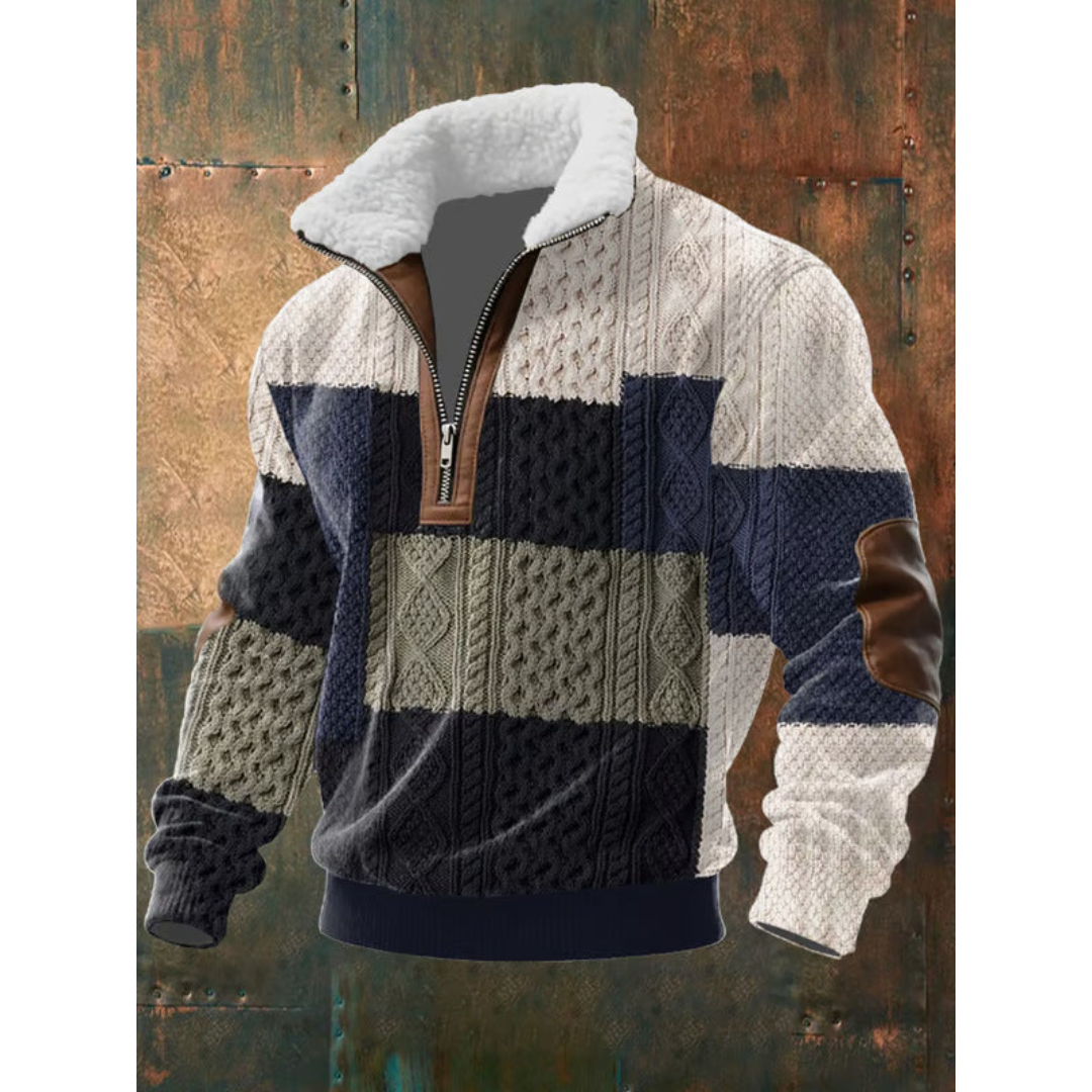 Men's Fleece Pullover with High Collar
