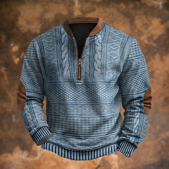 Men's Textured Half-Zip Pullover