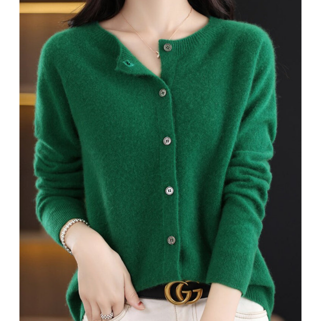 Women's Classic Round Neck Cardigan | Timeless Fashion Essential